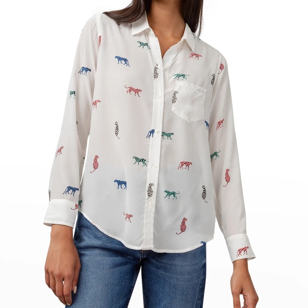 Rails kathryn button down shirt in multi wild cats